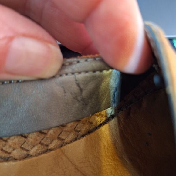 Aerosoles‎ Tobacco Leather Loafer Womens 9B Woven Slip On Low Heel Casual Work - Picture 15 of 15